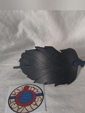 Leather Blowing Leaf Hair Slides - Large